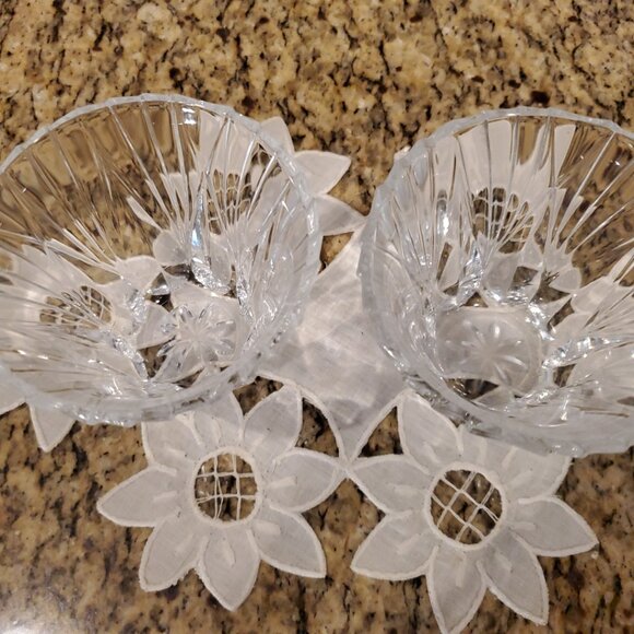 Contemporary Vintage Classic Design Crystal Votive Candle Holders ~ Set of 2 - Picture 4 of 7